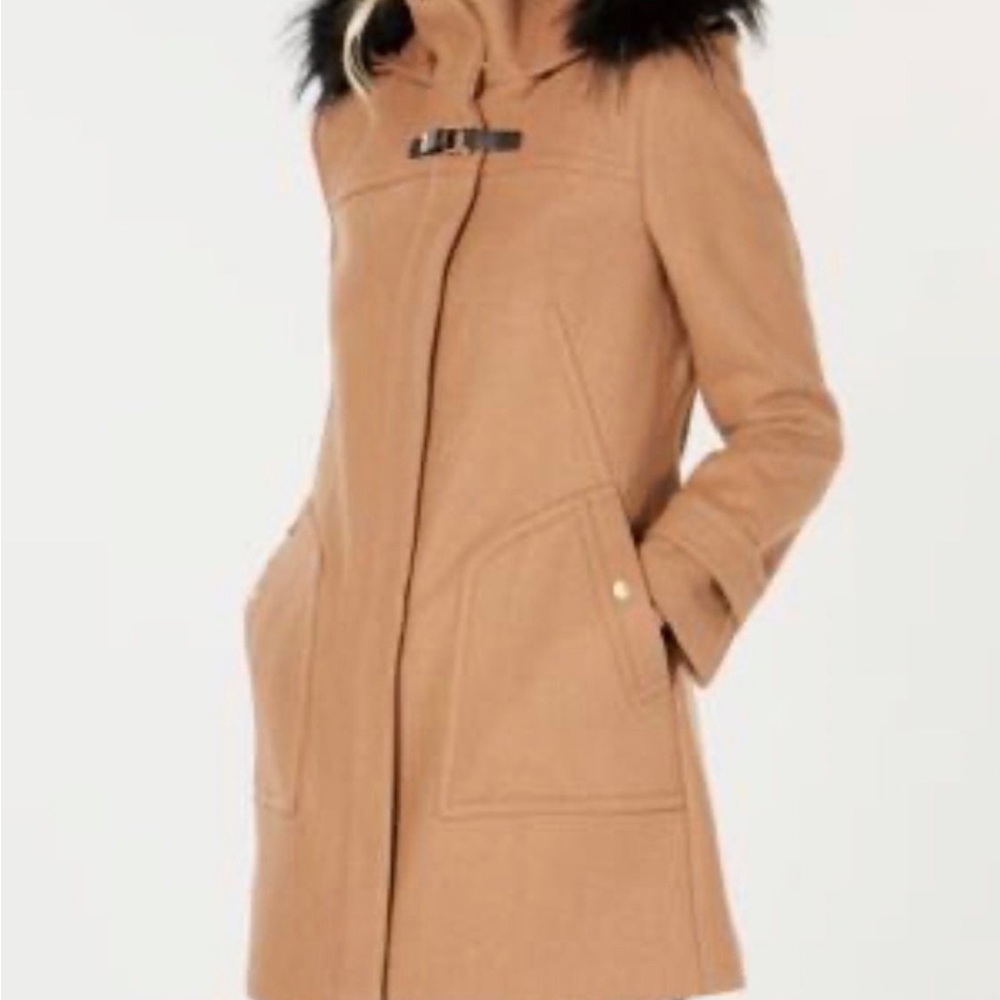 Cole haan signature faux fur hooded coat
